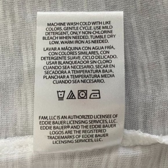 SALE: EDDIE BAUER, White, Short Sleeve Tee Shirt, V- Neck, 3X - Picture 5 of 5